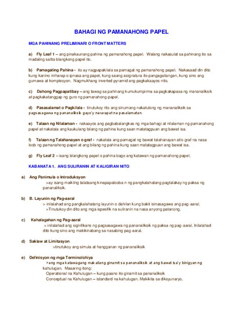 halimbawa ng pamanahong papel|BAHAGI NG PANANALIKSIK O PAMANAHONG .
